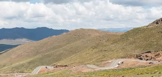 More green Lesotho mountains