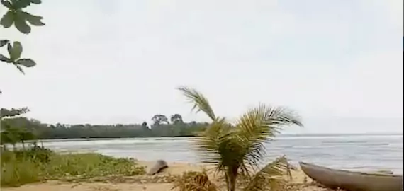 A panoramic view of the Liberia shoreline